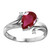 Galaxy Gold  1.51 ct 14k Solid White Gold Ring Diamonds Pear-Shaped Ruby - Size 7.5
