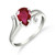 Galaxy Gold  1.51 ct 14k Solid White Gold Ring Diamonds Pear-Shaped Ruby - Size 7.5