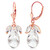 14k Solid Rose Gold Leverback Earrings with Natural White Topaz