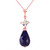 9.3 CTW 14k Solid Rose Gold Dyed Sapphire Necklace with White Topaz Accent - 4561R_18