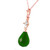 Galaxy Gold  9.3 CTW 14k14" Solid Rose Gold Necklace with Dyed Briolette Emerald and Natural White Topaz Pendant