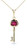 Galaxy Gold  0.5 ct 14k 22" Solid Gold Necklace Ruby Key Pendant Charm Pendant