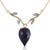 Galaxy Gold  14k 24" Yellow Gold Necklace with Diamonds and Briolette Sapphire