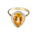 Galaxy Gold  14k Yellow Gold Teardrop Citrine and Diamond Ring - Size 7.5
