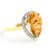 Galaxy Gold  14k Yellow Gold Teardrop Citrine and Diamond Ring - Size 7.5