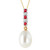 Galaxy Gold  4.15 ct 14k 22" Solid Gold Necklace Diamond, Ruby Freshwater-Cultured Briolette Pearl