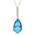 Galaxy Gold  14k 24" Yellow Gold Necklace with Diamond and Briolette Drop Blue Topaz