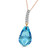 Galaxy Gold  14k 24" Yellow Gold Necklace with Diamond and Briolette Drop Blue Topaz