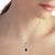 Galaxy Gold  14k 24" White Gold Open Heart with Genuine Diamond and Saphire Pendant Necklace
