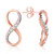 Galaxy Gold  14k SOLID GOLD INFINITY EARRINGS WITH 10 Round cut, G-H color = 0.06 ct NATURAL DIAMONDS - 5486 (rose-gold)