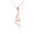 Galaxy Gold  2.28 CT. 14k14" Rose Gold Snake Necklace with Dangling Briolette White Topaz and Diamond