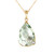 Galaxy Gold  5.04 CT 14k 24" Solid Gold Necklace Natural Briolette Checkerboard Cut Green Amethyst and Diamond Pendant