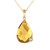Galaxy Gold  5.04 Carat 14k 24" Solid Gold Necklace with Natural Briolette Checkerboard Cut Citrine and Diamond Pendant