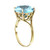 Galaxy Gold  8 Carat 14k Solid Gold Ring with Natural 12.0 MM Round Blue Topaz - Size 7.5