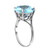 Galaxy Gold  8 Carat 14k Solid White Gold Ring with Natural 12.0 MM Round Blue Topaz - Size 7