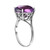 Galaxy Gold  5.5 Carat 14k Solid White Gold Ring with Natural 12.0 MM Round Amethyst - Size 7
