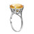 Galaxy Gold  5.5 Carat 14k Solid White Gold Ring with Natural 12.0 MM Round Citrine - Size 7.5