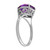 Galaxy Gold  14k White Gold Ring with Natural 10mm Heart-shaped Amethyst - Size 7.5