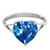Galaxy Gold  6.3 Carat 14k Solid White Gold Ring with Natural 10mm Heart-shaped Blue Topaz - Size 7.5