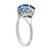Galaxy Gold  6.3 Carat 14k Solid White Gold Ring with Natural 10mm Heart-shaped Blue Topaz - Size 7.5
