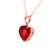 Galaxy Gold  14k Solid White, Yellow, Rose Gold Necklace Heart Shaped 10 mm 4.3 ct Red Ruby 5662 (22.00, rose-gold)