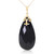 Galaxy Gold  14k14" Yellow Gold Necklace with Briolette 31x16 mm Natural Black Onyx