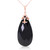 Galaxy Gold  14k14" Rose Gold Necklace with Briolette 31x16 mm Natural Black Onyx