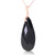 Galaxy Gold  14k14" Rose Gold Necklace with Briolette 31x16 mm Natural Black Onyx