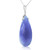 Galaxy Gold  14k 20" White Gold Necklace with Briolette 31x16 mm Deep Blue Chalcedony