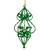 7" Green Bead and Glitter Filigree Christmas Ornament