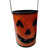 Set of 5 Orange and Black Jack-O-Lantern Pumpkin Container Halloween Decor 8"