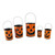 Set of 5 Orange and Black Jack-O-Lantern Pumpkin Container Halloween Decor 8"