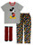 Disney Mickey Mouse Men's 3 Piece Pajama Set (Fleece Pants, Shirt, Socks)