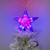 Shining Star Christmas Tree Topper - Multicolored LED Light Show, Indoor Holiday Projector Lighting (Silver Trim, Red Stars)