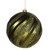 Glitter Olive Green Shatterproof Swirl Christmas Ball Ornament 6" (150mm)