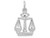 FJC Finejewelers 14k White Gold Polished Flat-backed Small Scales Of Justice Charm K933B
