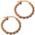 14k Rose Gold Hoop Earrings with Natural Black and White Diamonds