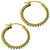 14K Yellow Gold Hoop Earrings with Natural Black and White Diamonds - 5229Y