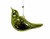 5" Green Shiny Bird Looking Forward Glass Christmas Ornament