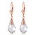14K Solid Rose Gold Leverback Earrings with White Topaz - 2812-R