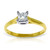 14k Gold Ring with 0.50ct princess cut Genuine Diamond - Size 7