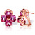7.6 Carat 14k Solid Rose Gold French Clips Earrings Natural Pink Topaz