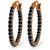 14K Rose Gold Hoop Earrings with Natural Black Diamonds