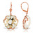 14K Rose Gold Leverback Earrings with Checkerboard Cut Round White Topaz - 5612R