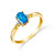 14k Solid Gold Ring with Natural Blue Topaz size 7.0