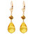 14K Yellow Gold Dangle Earrings with Natural Citrines