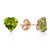 14k Yellow Gold Natural Heart-shaped Peridot Stud Earrings