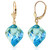 27.85 CTW 14K Solid Gold Leverback Earrings Twisted Briolette Blue Topaz