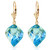 27.85 CTW 14K Solid Gold Leverback Earrings Twisted Briolette Blue Topaz
