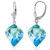 27.85 Carat 14K Solid White Gold Leverback Earrings Twisted Briolette Blue Topaz